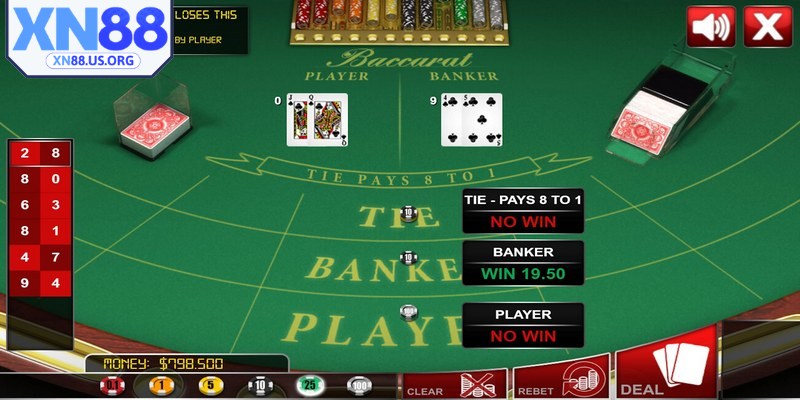 Baccarat XN88 chinh phục người chơi bằng luật chơi đơn giản